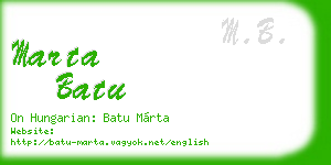 marta batu business card